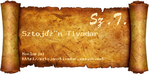 Sztoján Tivadar névjegykártya